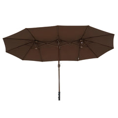 Ombrellone Retangular Oversize 4,50m x 2,65m Marrom Bel Alumínio Central Manivela FPS 60 Quiosque