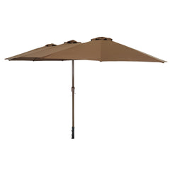 Ombrellone Retangular Oversize 4,50m x 2,65m Marrom Bel Alumínio Central Manivela FPS 60 Quiosque