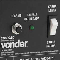 Carregador de bateria 25-90ah 12v 220v cbv950 Vonder
