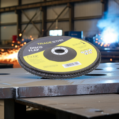 Disco Flap 180 mm G120 Fibra Cônico Azul Aço e Inox Tradestar