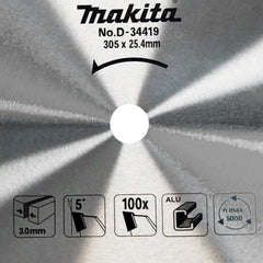 Disco Lâmina Serra 305 x 25,4 mm 100 Dentes D-34419 Makita