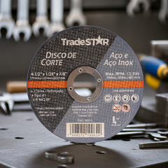 Disco de Corte 115 x 1 mm Furo 7/8" Aço e Inox Tradestar