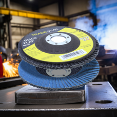 Flap Disc 115 mm G40 Fibra Reto Azul Aço e Inox Tradestar