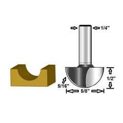 Fresa Ponta U 5/8" Haste 1/4" D-49482 Makita
