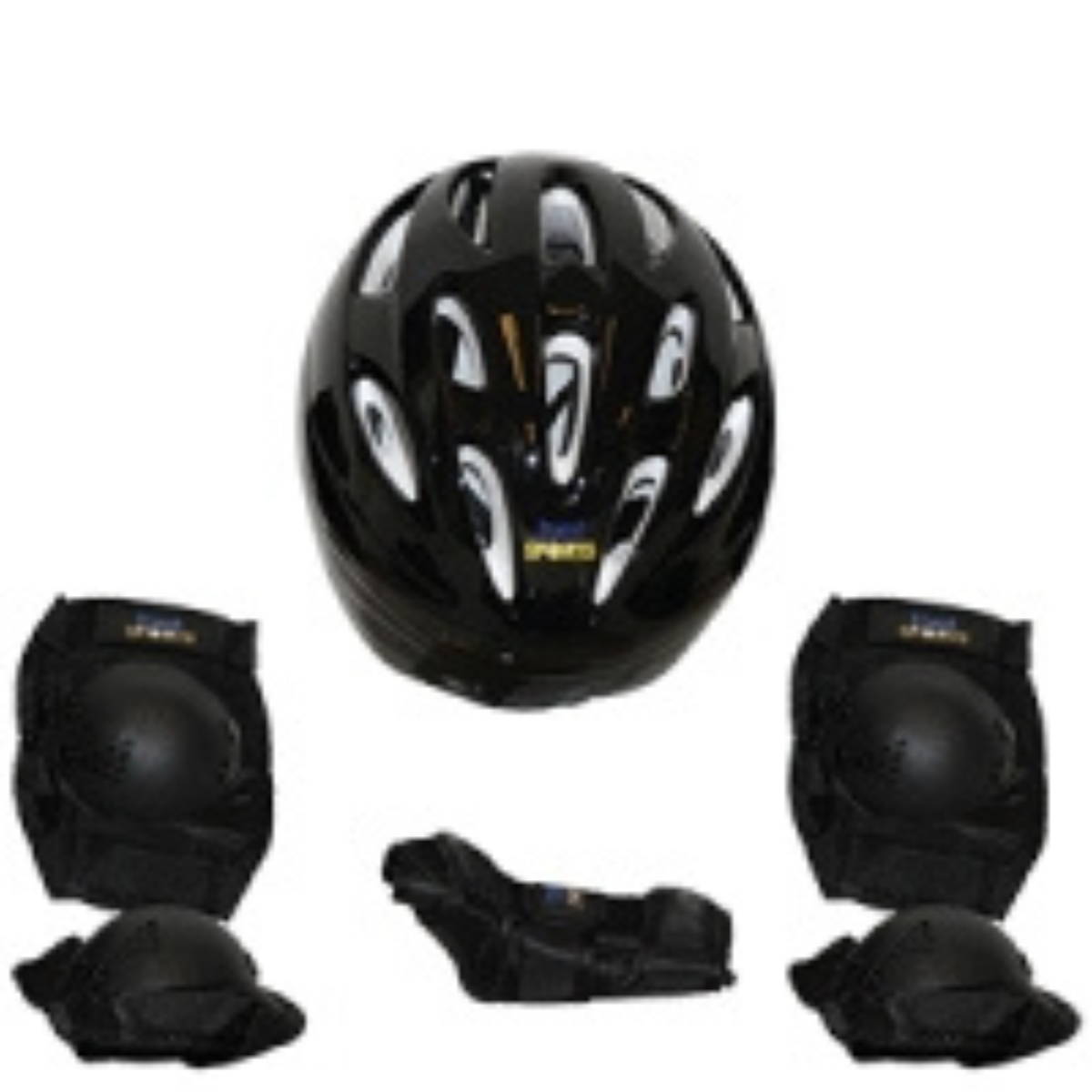 Kit de proteção radical Infantil  c/ capacete tam. G preto Bel Sports