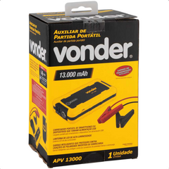 Auxiliar de Partida Portátil Vonder 13000mAh com USB e Lanterna LED