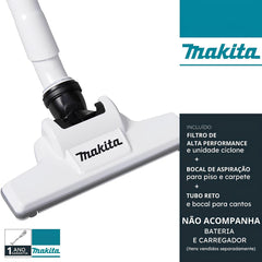 Aspirador de Pó Vertical Sem Fio 40V Max CL003GZ10 Makita Portátil Ciclone LED Sem Bateria/Carregador