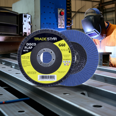 Disco Flap 115 mm G60 Fibra Reto Azul Aço e Inox Tradestar