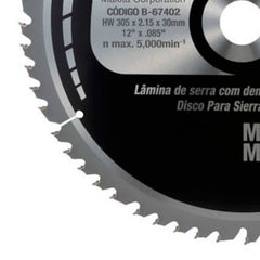 Disco Serra 60 Dentes 305 mm x 30 mm B-67402 Makita