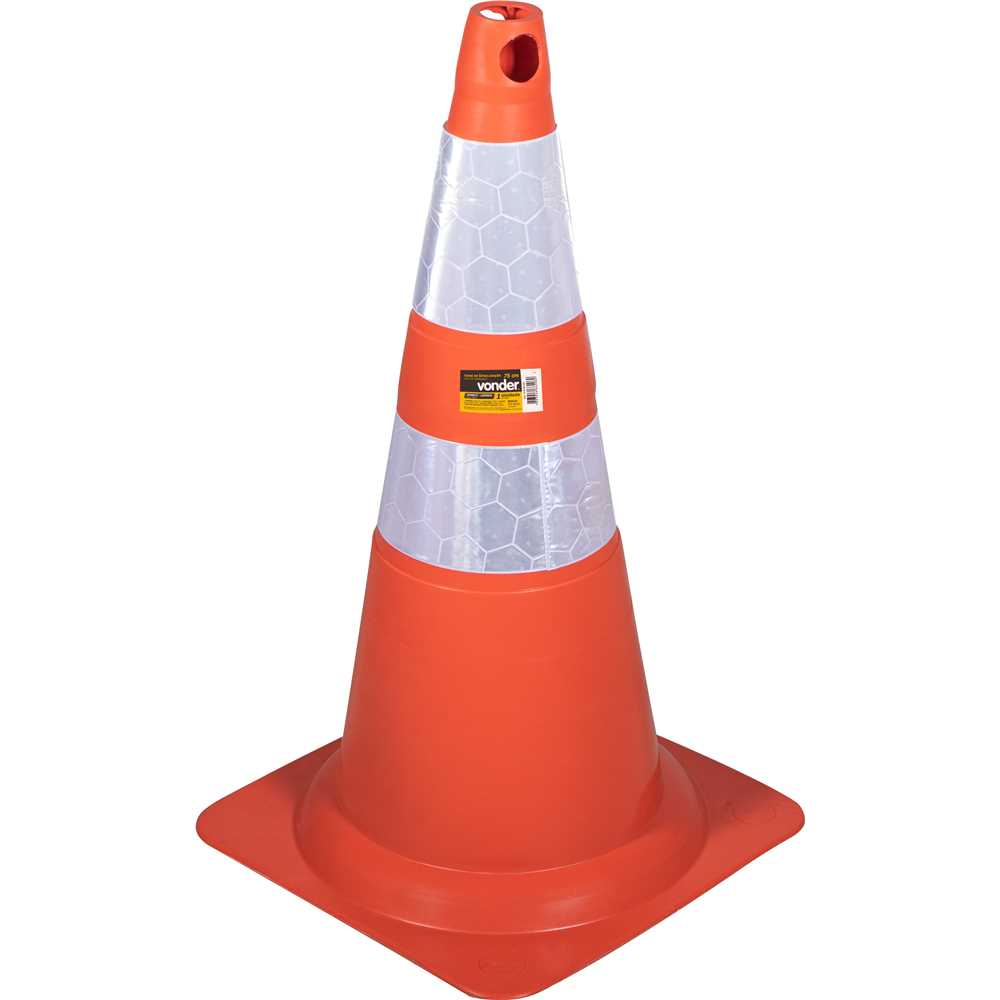 Cone 75Cm Laranja/Branco Refletivo Vonder