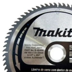 Disco Serra 72 Dentes 165 mm x 20 mm B-40490 Makita