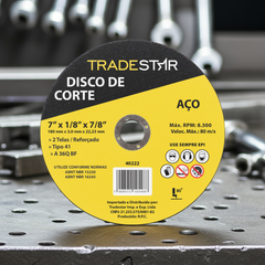 Disco de Corte 180 x 3 mm Furo 7/8" mm Metal Tradestar