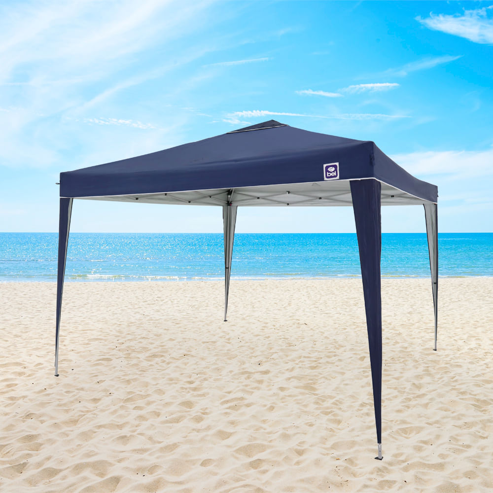 Tenda Gazebo Dobrável 3,00 X 3,00 m Azul - Bel Lazer