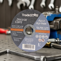 Disco de Corte 115 x 1 mm Furo 7/8" Aço e Inox Tradestar