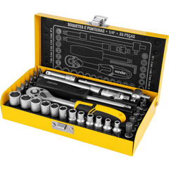 Jogo Soquete Sextavado Bits Ponteiras 1/4 4-13mm Vonder