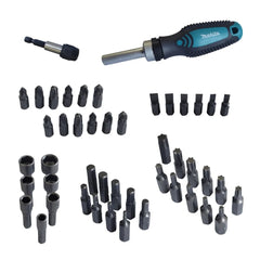 Jogo de 47 Peças com Chave Manual e Bits Makita