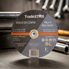 Disco de Corte 180 x 1,6 mm Furo 22,23 mm Aço e Inox Tradestar