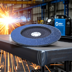Disco Flap 180 mm G80 Fibra Cônico Azul Aço e Inox Tradestar