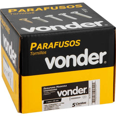 Parafuso Madeira 4,0 x 40 mm Chipboard Cabeça Flangeada Phillips 500 Peças Vonder