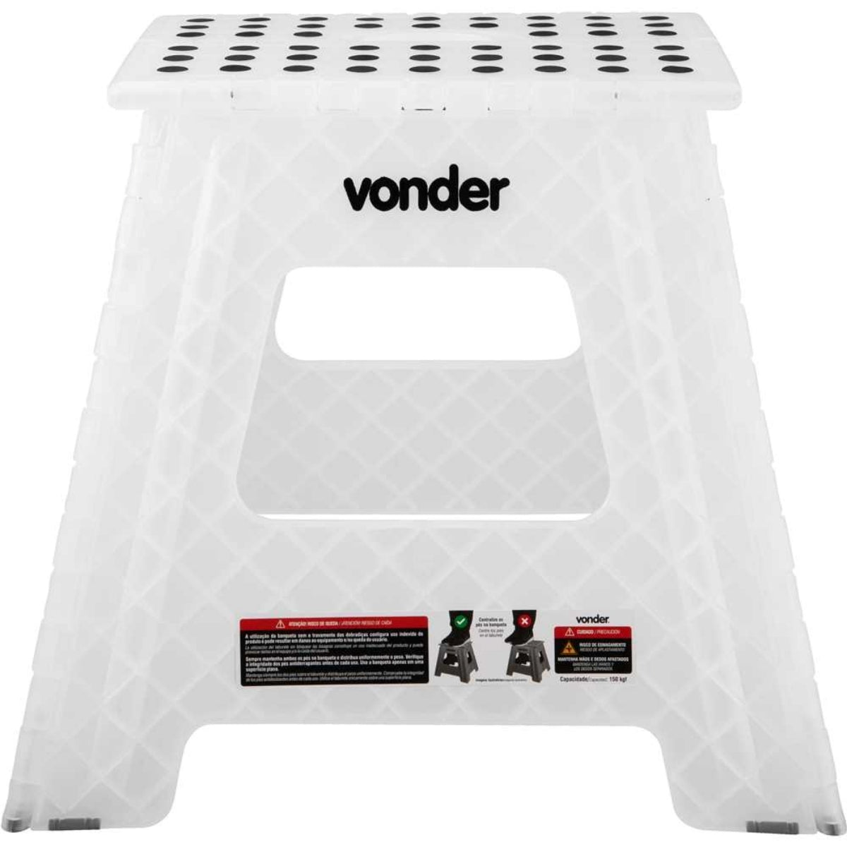 Banqueta Plástica Dobrável 360 mm Transparente Vonder