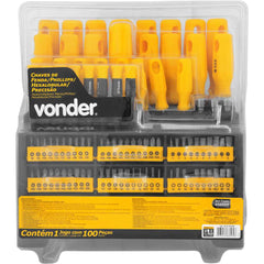 Jogo Chaves Fenda/Phillips/Hex/Precisão 100 pçs Vonder