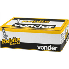 Rebite Repuxo Alumínio Vonder 6,2x16mm Caixa 500 Peças Mandril Aço Carbono Polido Fixação