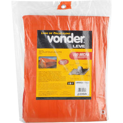 Lona 100 Micras Polietileno Laranja 10 x 4 Metros Leve Vonder