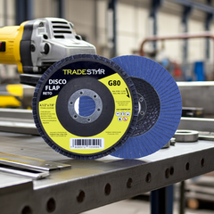 Disco Flap 115 mm G80 Fibra Reto Azul Aço e Inox Tradestar