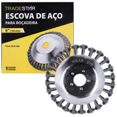 Escova Circular 6'' Aço Torcido para Roçadeira Tradestar