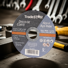 Disco de Corte 115 x 1 mm Furo 7/8" Aço e Inox Tradestar