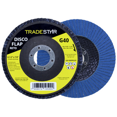 Flap Disc 115 mm G40 Fibra Reto Azul Aço e Inox Tradestar