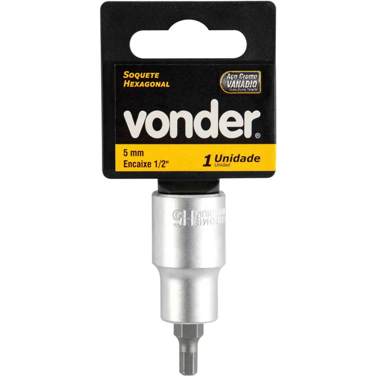 Soquete Allen Encaixe 1/2'' 5 mm CRV Vonder