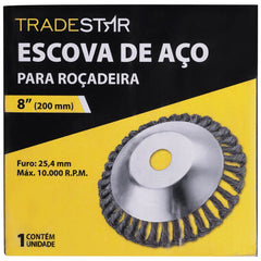 Escova Circular 8'' Aço Torcido para Roçadeira Tradestar