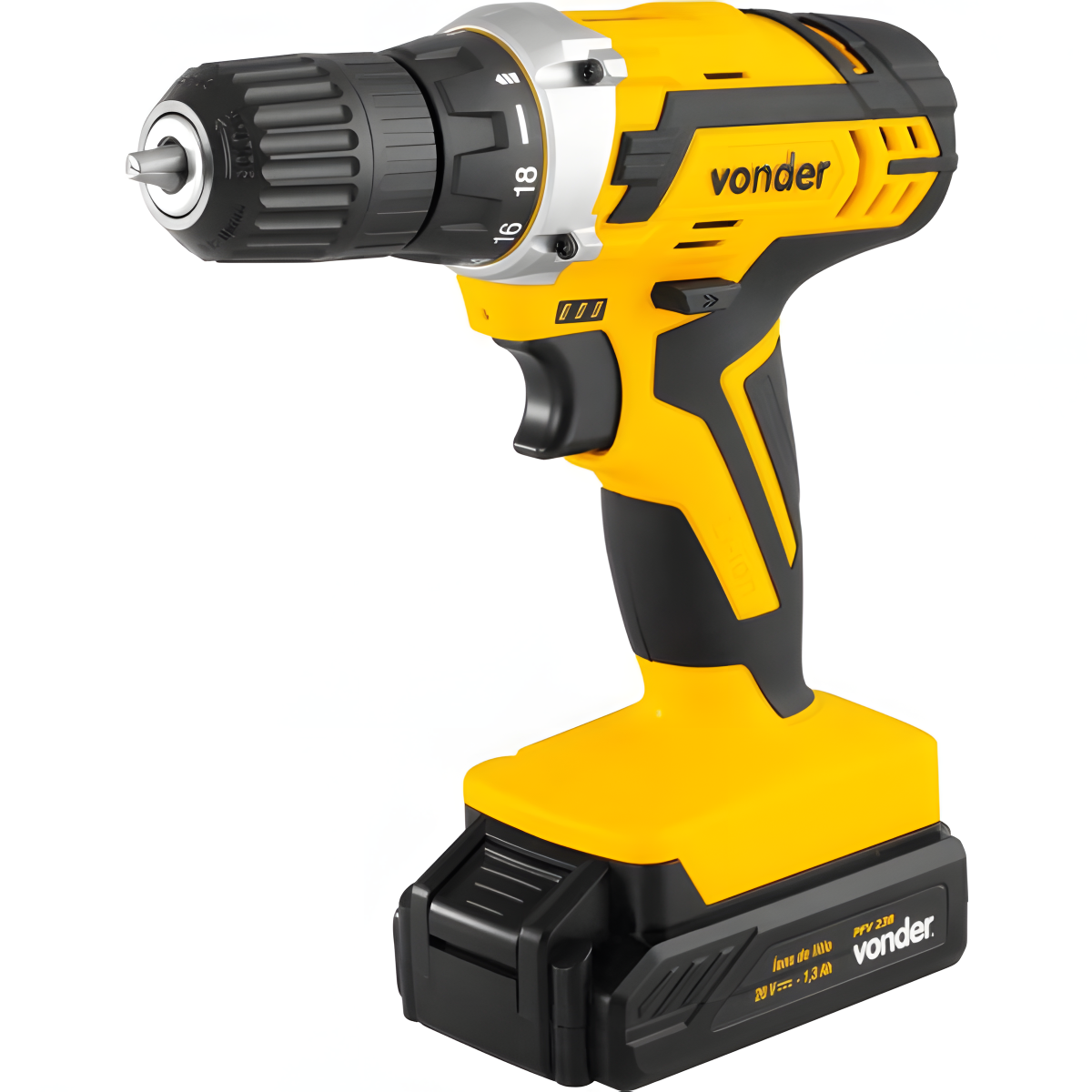Parafusadeira e Furadeira à Bateria 20V Vonder PFV 238 Bivolt Automática para Carregamento Rápido - Guimepa