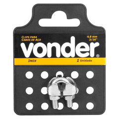 Clips para cabo de aço 3/16" leve inox Vonder