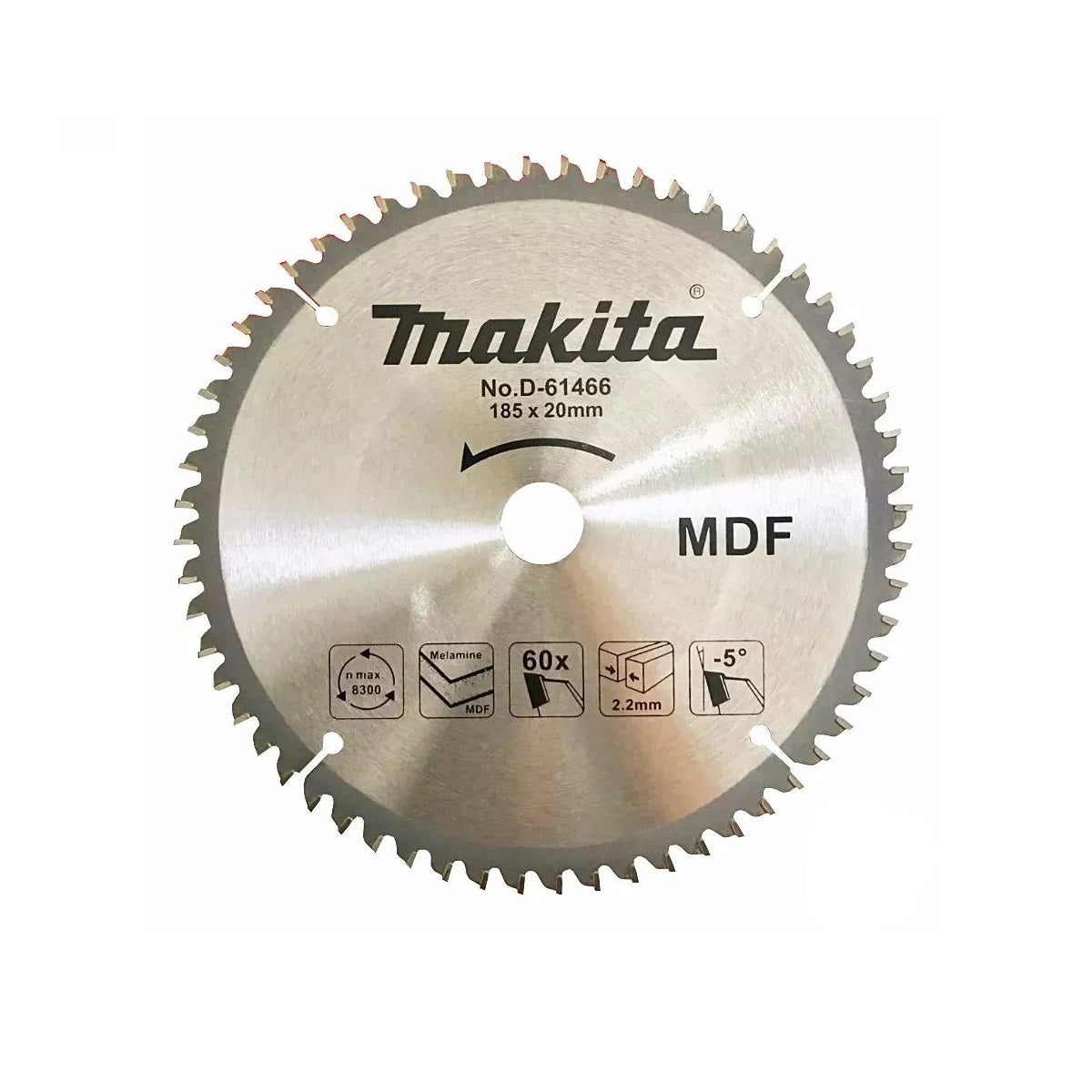 Disco de Serra TCT 185 mm x 20 mm 60T 10 Unidades Makita