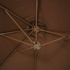 Ombrellone Retangular Oversize 4,50m x 2,65m Marrom Bel Alumínio Central Manivela FPS 60 Quiosque