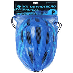 Kit de proteção radical c/ capacete tam. P azul Bel Sports