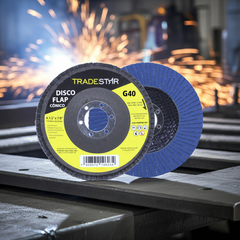 Disco Flap 115 mm G40 Fibra Cônico Azul Aço e Inox Tradestar