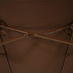 Ombrellone Retangular Oversize 4,50m x 2,65m Marrom Bel Alumínio Central Manivela FPS 60 Quiosque