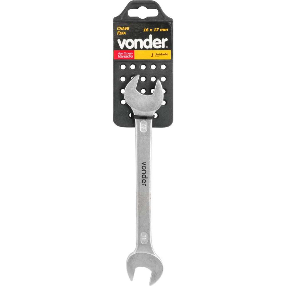 Chave fixa 16x17mm cromo vanádio fosco cartela Vonder - Guimepa