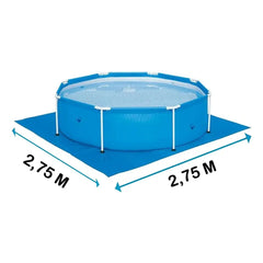 Forro Lona Piscina  2300 a 2700 Litros 2,75x2,75m Proteção Fundo PE Azul Bel Lazer