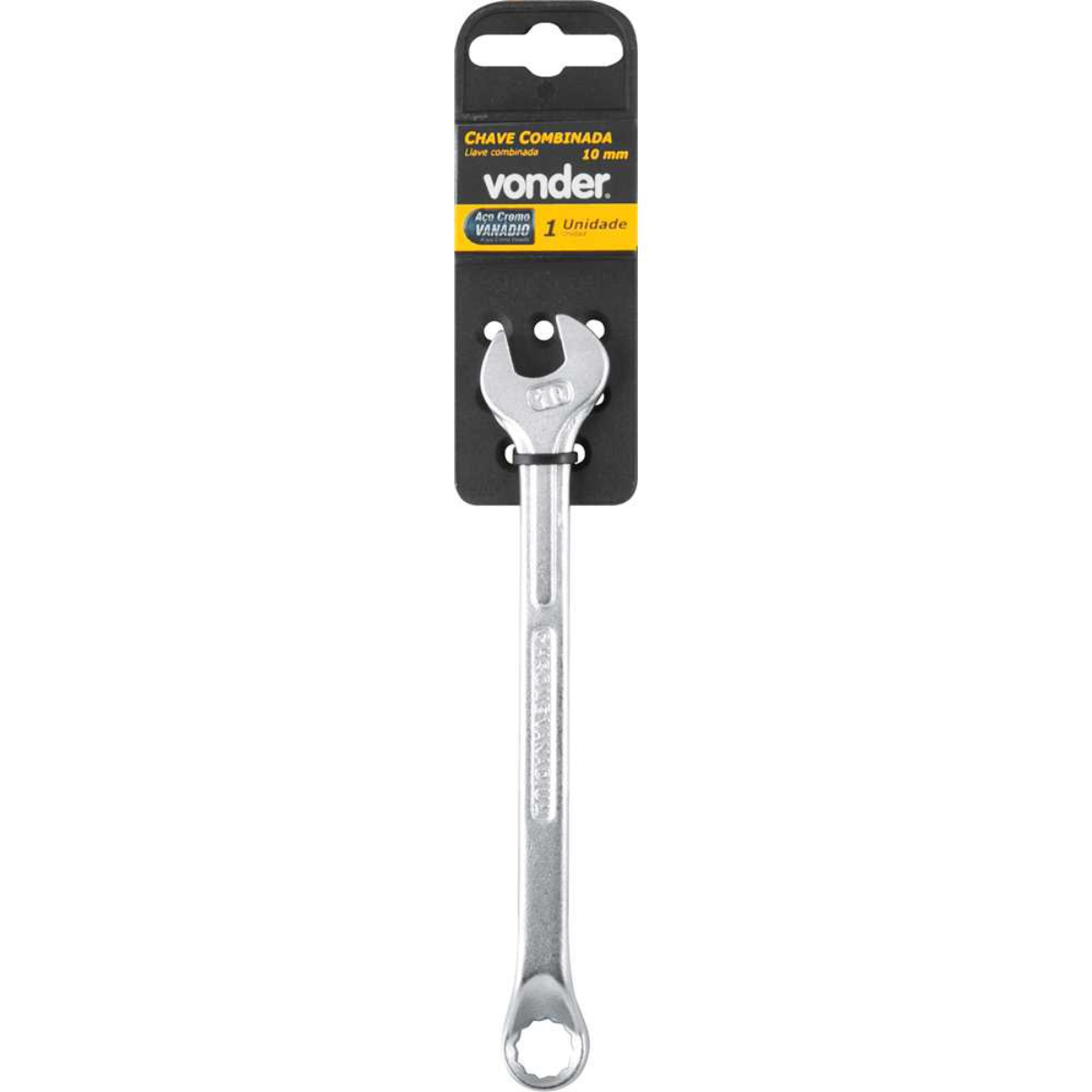 Chave combinada 10mm cromo vanádio cromada cartela - Vonder