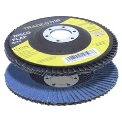 Disco Flap 115 mm G100 Fibra Reto Azul Aço e Inox Tradestar