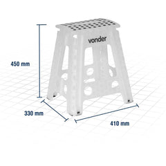 Banqueta Plástica Dobrável Altura 450mm Vonder