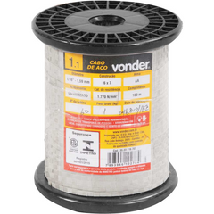 Cabo De Aço Aa 1/16  Alma De Aço 6x7 Galv C/ 100m Vonder