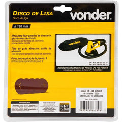 Disco Lixa 180 mm G220 com 10 Peças Vonder