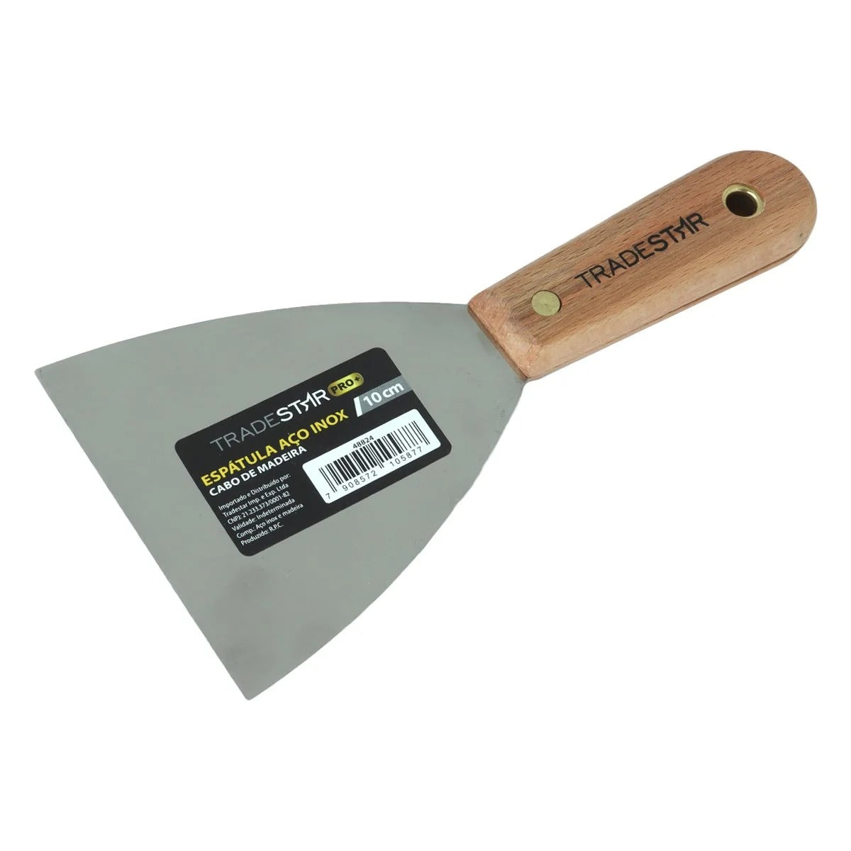 Espátula 10 cm Inox Cabo Madeira Tradestar
