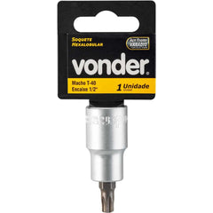 Soquete Hexalobular Encaixe 1/2'' T40 Vonder
