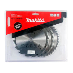 Kit Discos Serra 165 mm x 20 mm 16 / 24 e 40 Dentes Makita